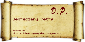 Debreczeny Petra névjegykártya